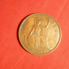 Moneda 1 Pence 1944 Anglia ,George VI ,bronz, cal.F.Buna