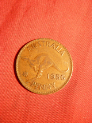 Moneda 1 Pence 1956 Elisabeth II -Australia , bronz , cal.FF Buna foto