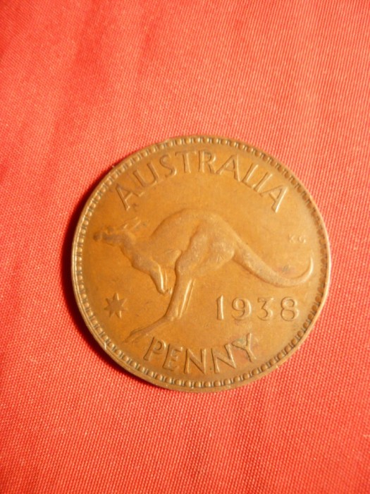 Moneda 1 Pence 1938 George VI Australia , bronz , cal.FF Buna