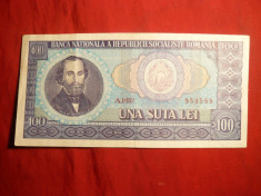 Bancnota 100 Lei 1966 , cal.F.Buna foto