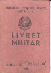 Livret Militar RPR 1950 - in stare buna - fara pagini lipsa foto