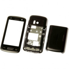 Carcasa fata cu geam touchscreen digitizer mijloc miez corp capac baterie spate si tastatura Nokia C6-01 ORIGINALA foto