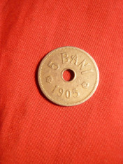 Moneda 5 Bani 1905 Carol I , metal alb ,cal.Buna foto