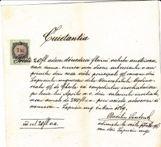 1)Transilvania,document fiscal limba romana,7 Krajczar,1869 Lapusu Unguresc-Magyarlapos-Targu Lapus foto