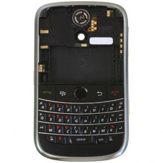 Carcasa fata cu tastatura Qwerty capac baterie spate mijloc miez corp BlackBerry Bold 9000 ORIGINALA foto