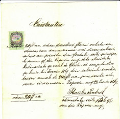 2)Transilvania,document fiscal limba romana,7 Krajczar,1869 Lapusu Unguresc-Magyarlapos-Targu Lapus foto