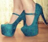 Pantofi Turcoaz, 40, Cu toc
