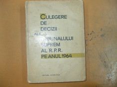 Culegere decizii ale Tribunalului Suprem 1964 foto