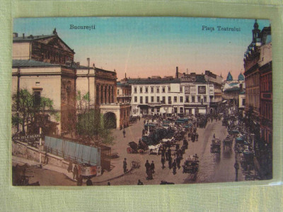 Bucuresti - Piata Teatrului 1919 - SUPERBA foto