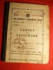 Carnet de Asigurare 1945 cu 48 Timbre Fiscale + 1 Timbru Viza