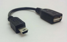 Cablu OTG mufa mini USB pe conectarea la orice dispozitiv pe USB - Tablete / Mosuri / Stikuri NET / HDD / WEBCAM / Telefoane / Android / Windows foto