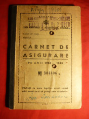 Carnet de Asigurare 1940-1943 cu 52 Timbre Fiscale foto