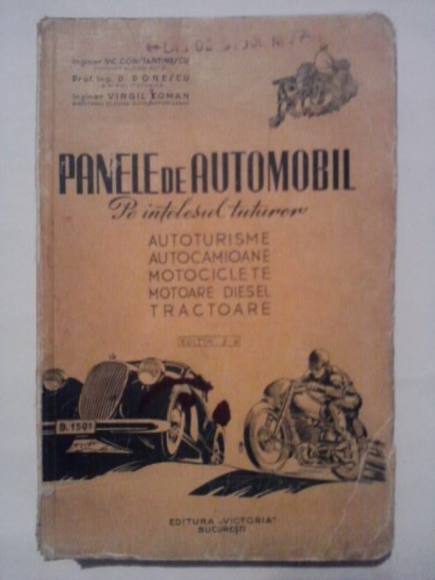 Panele de automobil - Nic. Constantinescu, D. Donescu, Virgil Coman *1949