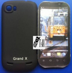 Husa NEGRU Hybrid , FOLIE SI TRANSPORT GRATUIT - ZTE GRAND X V970 foto