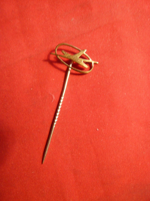 Insigna veche Aviatie- metal aurit ,L= 1,7 cm