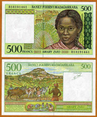 MADAGASCAR 500 FRANCI 1994 UNC foto