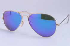 Ochelari de Soare Ray Ban AVIATOR RB 3025 RayBan 112/17 - 3N MARIMEA 58 - GOLD BLUE MIRROR !!! MODEL PLAJA VARA 2013 !!! foto