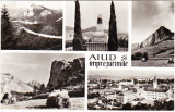 RPR,CP circulata 1962,Aiud si imprejurimile,monument Mihai Viteazul,munti