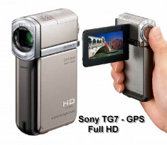 Camera Video SONY HDR TG7 Full HD cea mai compacta din lume GPS Dolby 5.1 carcasa TITANIUM pur NOUA foto