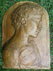 Basorelief bronz , portret , sculptura foto