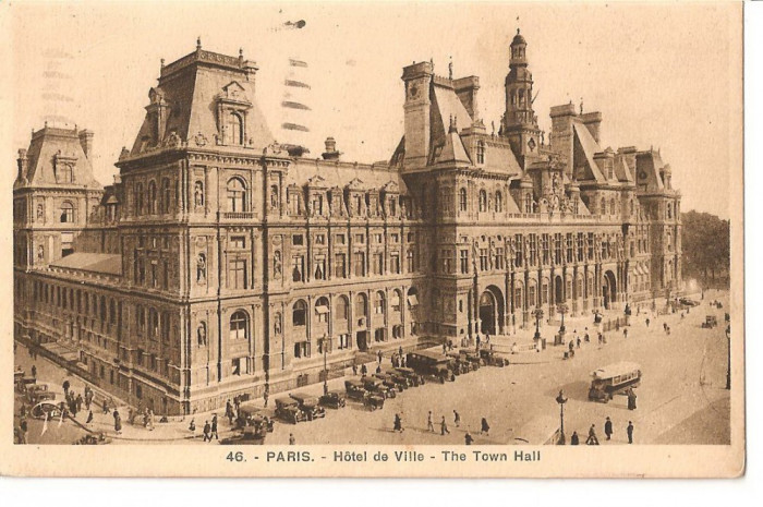 CPI (B2583) FRANTA. PARIS. HOTEL DE VILLE, EDITURA A. LECONTE, CIRCULATA 1935, STAMPILE, TIMBRU