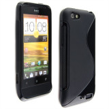 Husa HTC One V + stylus, Alt model telefon HTC, Negru, Gel TPU