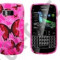 Husa silicon roz Nokia E6 Pink butterfly fluturi