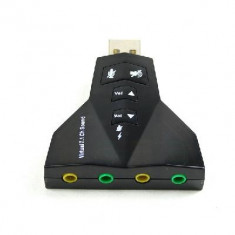 Placa Sunet Externa, 4 Porturi Audio, 3D Sound Stereo, USB, Noi, Garantie ! foto