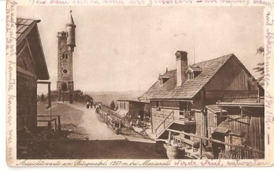 CPI (B2616) AUSTRIA. AUSSICHTSWARTE AM BURGERALPL 1267m, BEI MARIAZELL, EDITURA P. LEDERMANN, CIRCULATA 1926, STAMPILE, TIMBRU foto