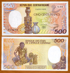REPUBLICA CENTRAFRICANA 500 FRANCI 1987 UNC foto