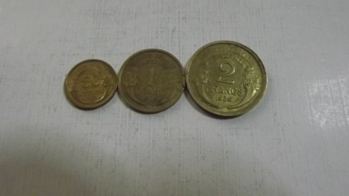 FRANTA 1 , 2 , 1/2 FRANCS 1939 XF