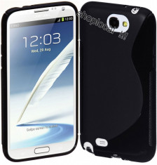 LIVRARE GRATUITA IN TARA!! HUSA SILICON ELEGANTA TPU ---SAMSUNG GALAXY NOTE 2 NOTE2 N7100--- NEGRU SAU TRANSPARENT + FOLIE +LAVETA+ mini stylus foto