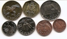 Malawi Set - 1, 2, 5, 10, 20, 50 Tambala, 1 Kwacha (1996/04) UNC !!! foto