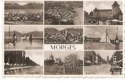 CPI (B2612) ELVETIA. MORGES, MOZAIC, EDITURA ART. PERROCHET, CIRCULATA 1917, STAMPILE, TIMBRU foto