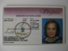 CARTE AMERICANA DE IDENTITATE EXPIRATA DIN 2005 foto