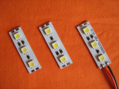 MODUL cu 3 LED -uri interconectabile pentru lungimi mari LED lungime 4cm latime 1.2cm. 12V foto