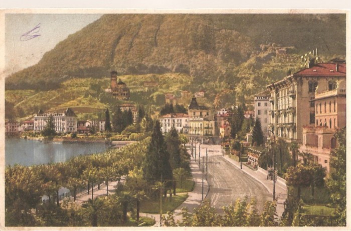 CPI (B2653) ITALIA. LUGANO - PARADISO. QUAI, EDITURA ALFREDO FINZI, CIRCULATA 1935, STAMPILE