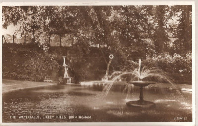CPI (B2641) ANGLIA. BIRMINGHAM, THE WATER FALLS, LICKEY HILLS, CIRCULATA 1938, STAMPILE foto