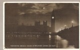 CPI (B2638) ANGLIA. WESTMINSTER BRIDGE SI HOUSES OF PARLIAMENT, LONDRA, EDITURA VALENTINE&#039;S &quot; PHOTO BROWN &quot;, CIRCULATA 1935, STAMPILE, TIMBRE
