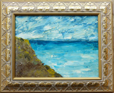 Peisaj marin, pictura semnata monogramic foto