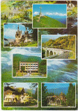 CP circulata 1972 Valea Prahovei-colaj,castelul Peles,crucea Caraiman,etc