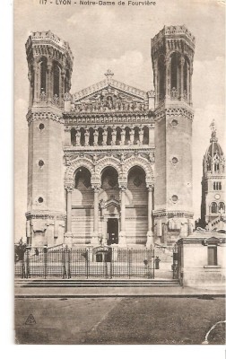 CPI (B2687) FRANTA. LYON, NOTRE - DAME DE FOURVIERE, CIRCULATA , STAMPILA, TIMBRU foto