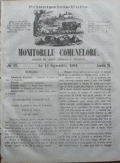 Principatele Unite , Monitorul comunelor , nr . 37 , Joi 13 Septembrie , 1862 foto