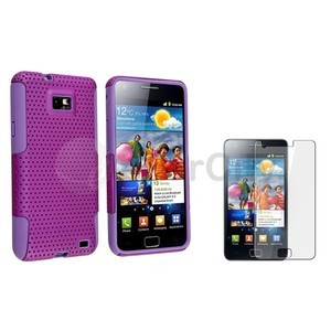 husa mov mesh silicon antiradiatii samsung galaxy s2 i9100 + folie protectie ecran