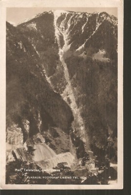 CPI (B2681) AUSTRIA. RAX, TALSTATION, BAHNTRASSE, KRAUS FOTOGRAF LIESING, CIRCULATA 1920, STAMPILE, TIMBRU, STAMPILA SPECIALA foto