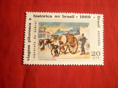 Serie -Pictura -Debret 1969 Brazilia , 1 val. foto