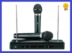 ===SUPER KARAOKE SET=== 2 MICROFOANE WIRELESS &amp;amp;amp; UNITATE RECEPTIE MICROFON FARA FIR RECEIVER + CADOU CABLU JACK foto