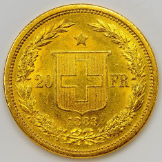 ticuzz - Elvetia 20 Franci 1883 - Moneda de AUR - Primul an de emisiune! foto