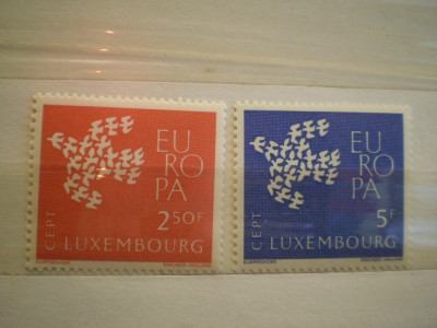 LUXEMBURG - serie 2 timbre nestampilate - 1961 - EUROPA CEPT foto