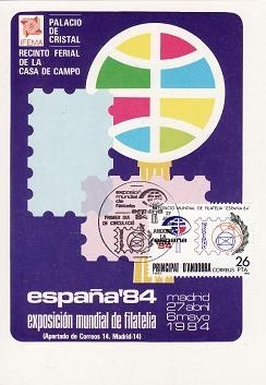 110 - Andora Spaniola - carte maxima 1984 foto